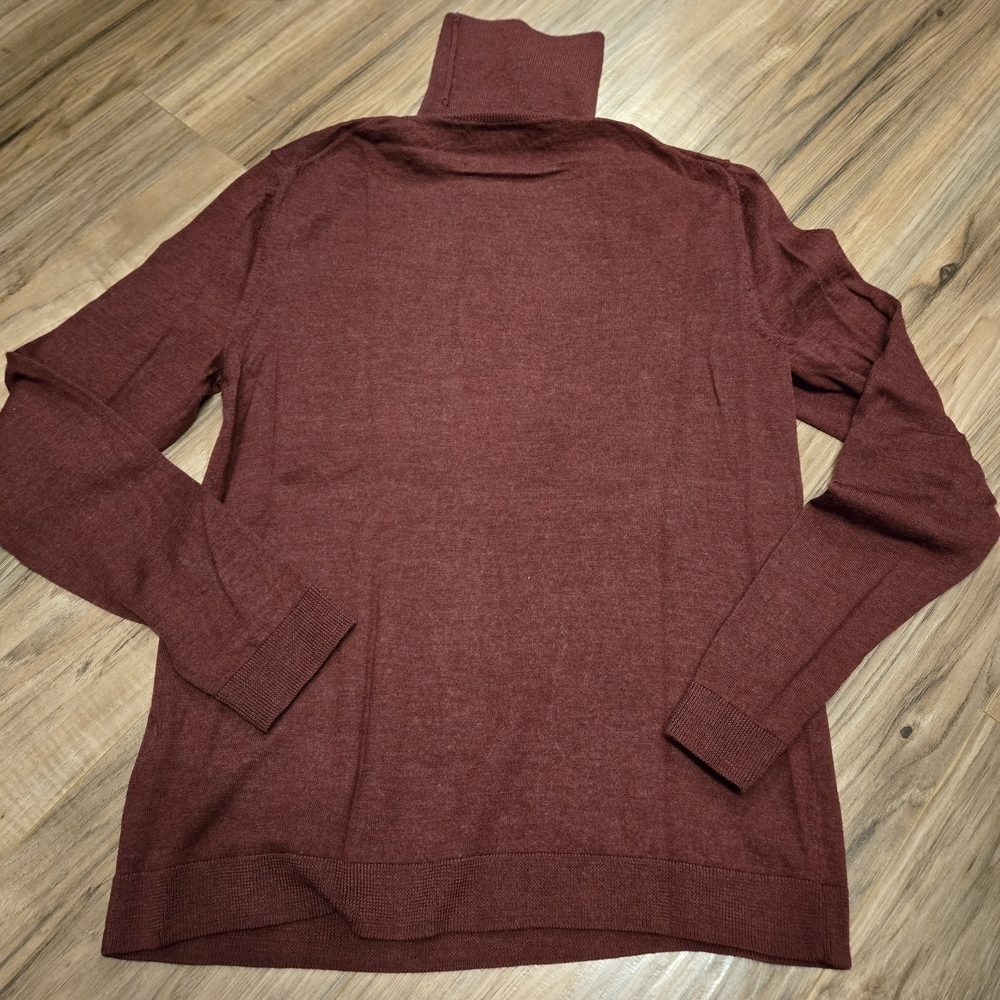 Brooks Brothers Maroon Merino Wool Turtleneck Sweater - Picture 2 of 7